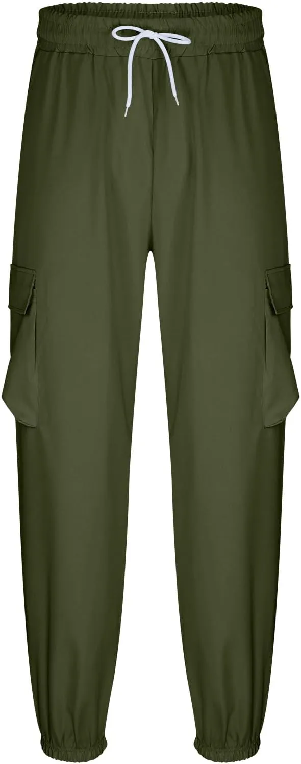 Muscularfit Plus Size Cargo Pants Casual Loose Multi Pockets Drawstring Cargo Pants Stretch Joggers Athletic Sweatpants 2023