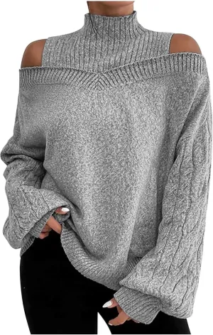 Oversized Sweater Fall Knit Sweaters Chunky Knit Sweaters for Women Beige Sweater Woman Sweaters
