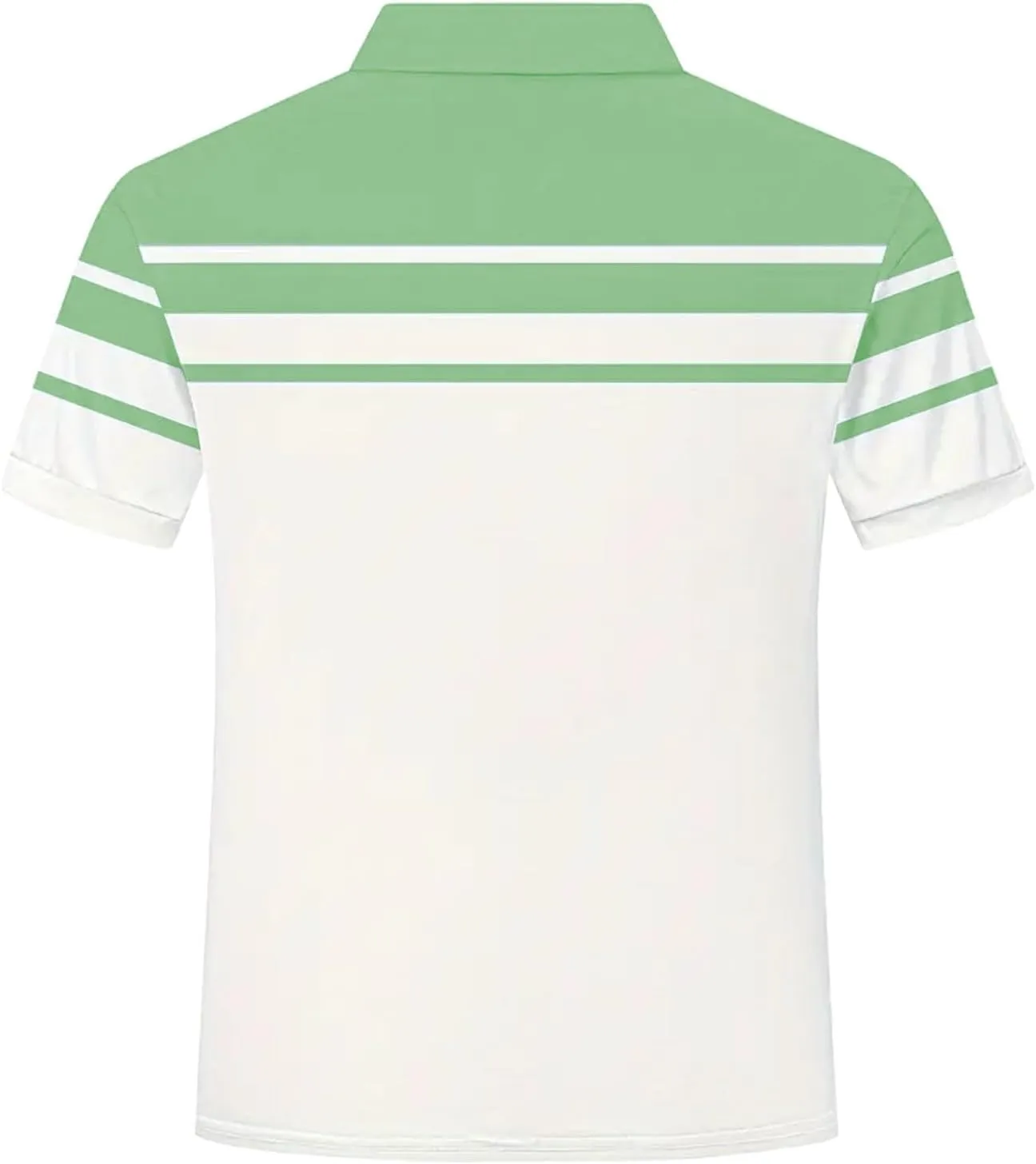 Polo Shirts for Men Moisture Wicking Performance Casual Short Sleeve Golf Shirt Stylish Striped Smart Formal T-Shirts