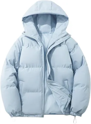 Puffer Jackets for Women Hooded Windproof Winter Coat with Recycled Insulation Winter Slim Short Puffer Coat Women
