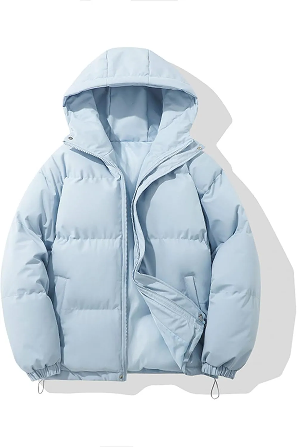 Puffer Jackets for Women Hooded Windproof Winter Coat with Recycled Insulation Winter Slim Short Puffer Coat Women