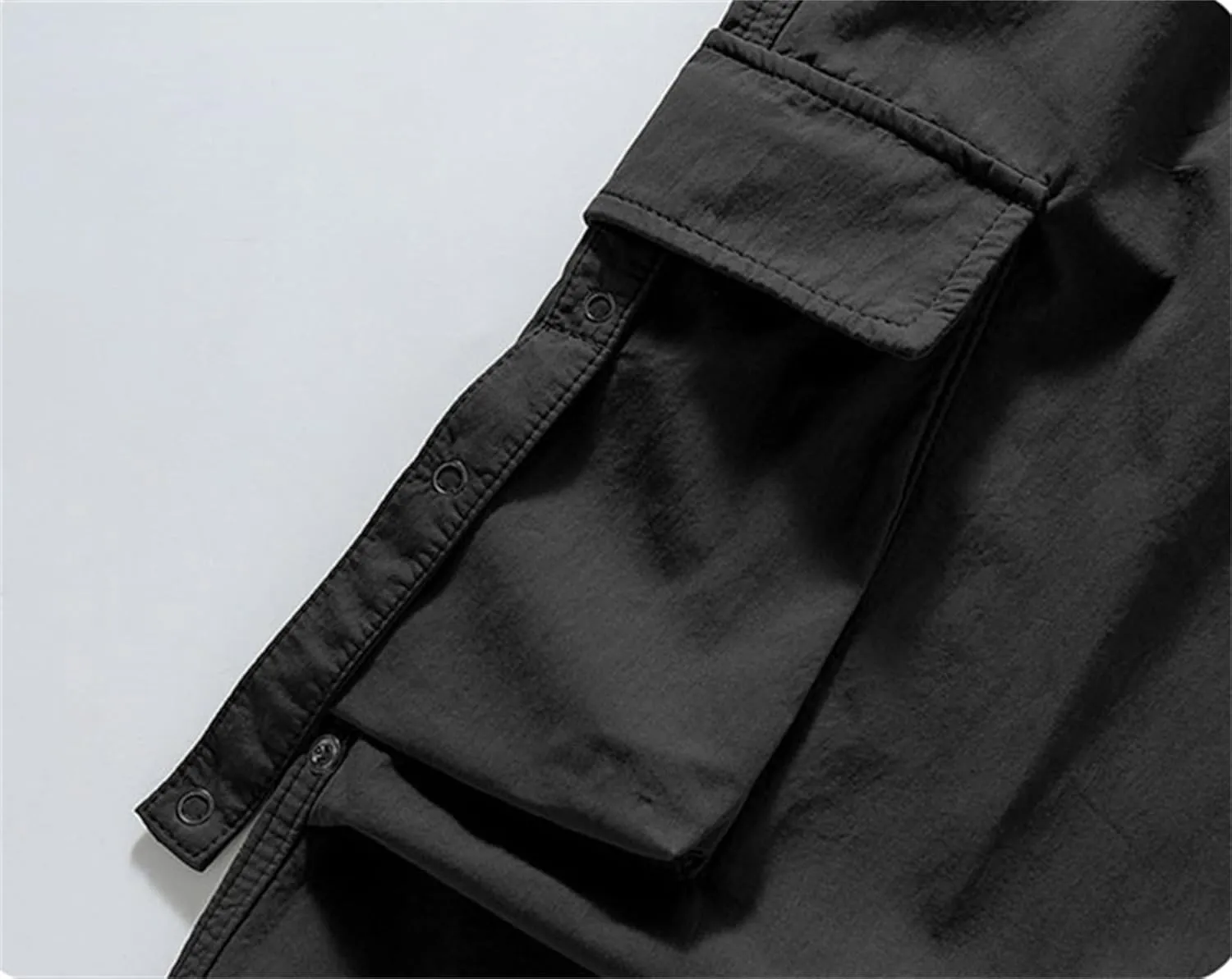 SANGTREE Girls' Vintage Multi-Pocket Cargo Pants Elastic Waist Front Pleated Trousers, 4-14 Years