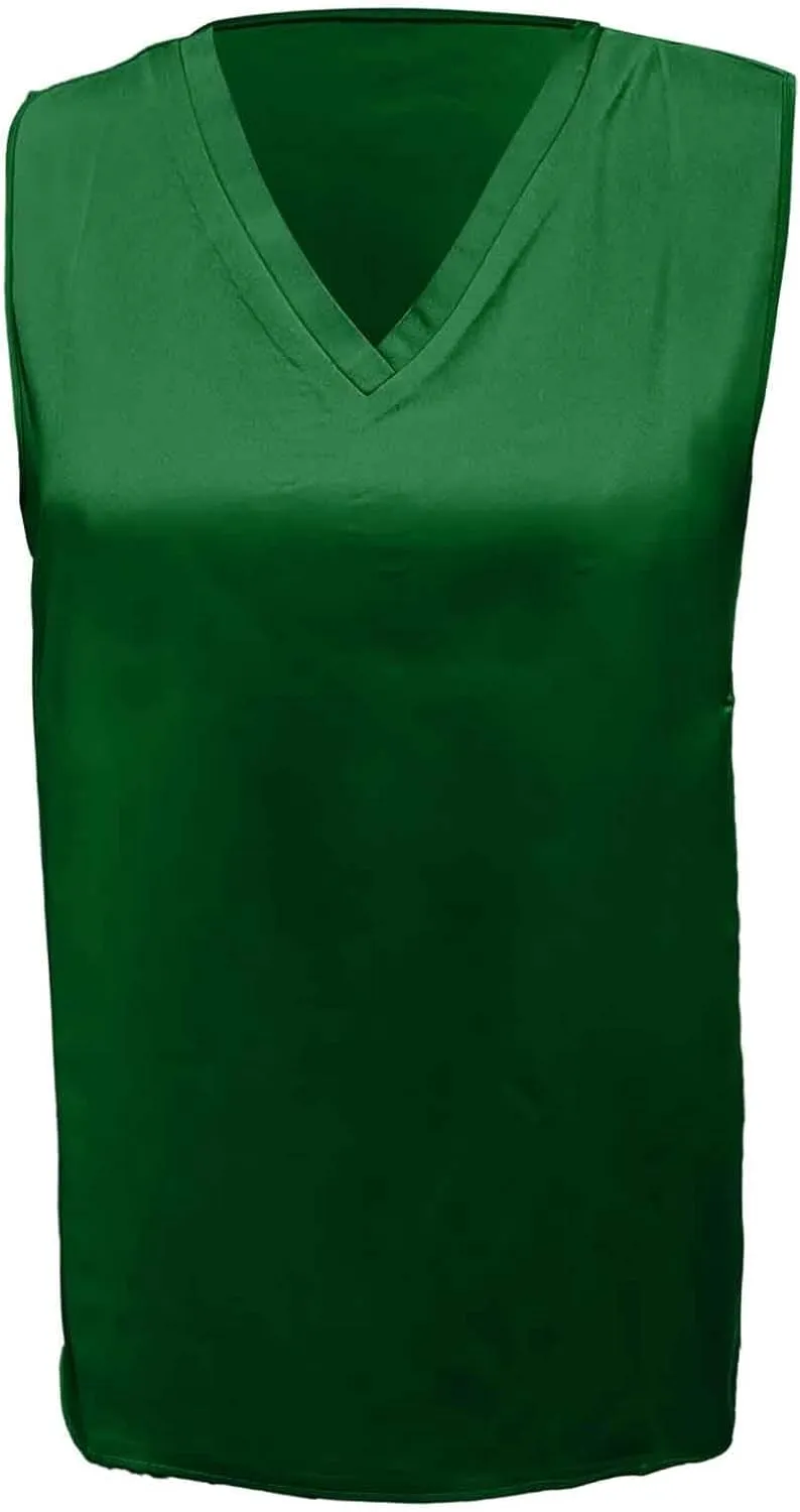 Satin Silk Tank Tops for Women V Neck Casual Summer Sleeveless Loose Fit Trendy Comfy Beach Vacation Clothes