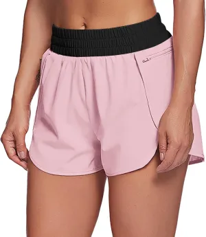 SHAOBGE Women's Athletic Running Long Shorts with Liner High Waist Quick Dry Gym Workout Sports Shorts with Zipper Pockets
