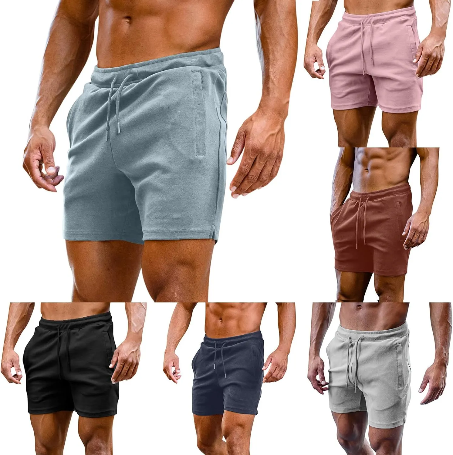 Shorts Men Casual,Men's Sport Fashion Cargo Pants Straight Leg Loose Shorts Beach Pants Workout Cotton Shorts
