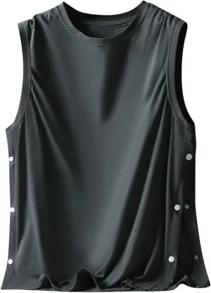 Solid Colour Men Quick Dry Muscle Tank Tops Cooling Performance Fabric 2025 Nonslip Breathable Shirts for Beach Style