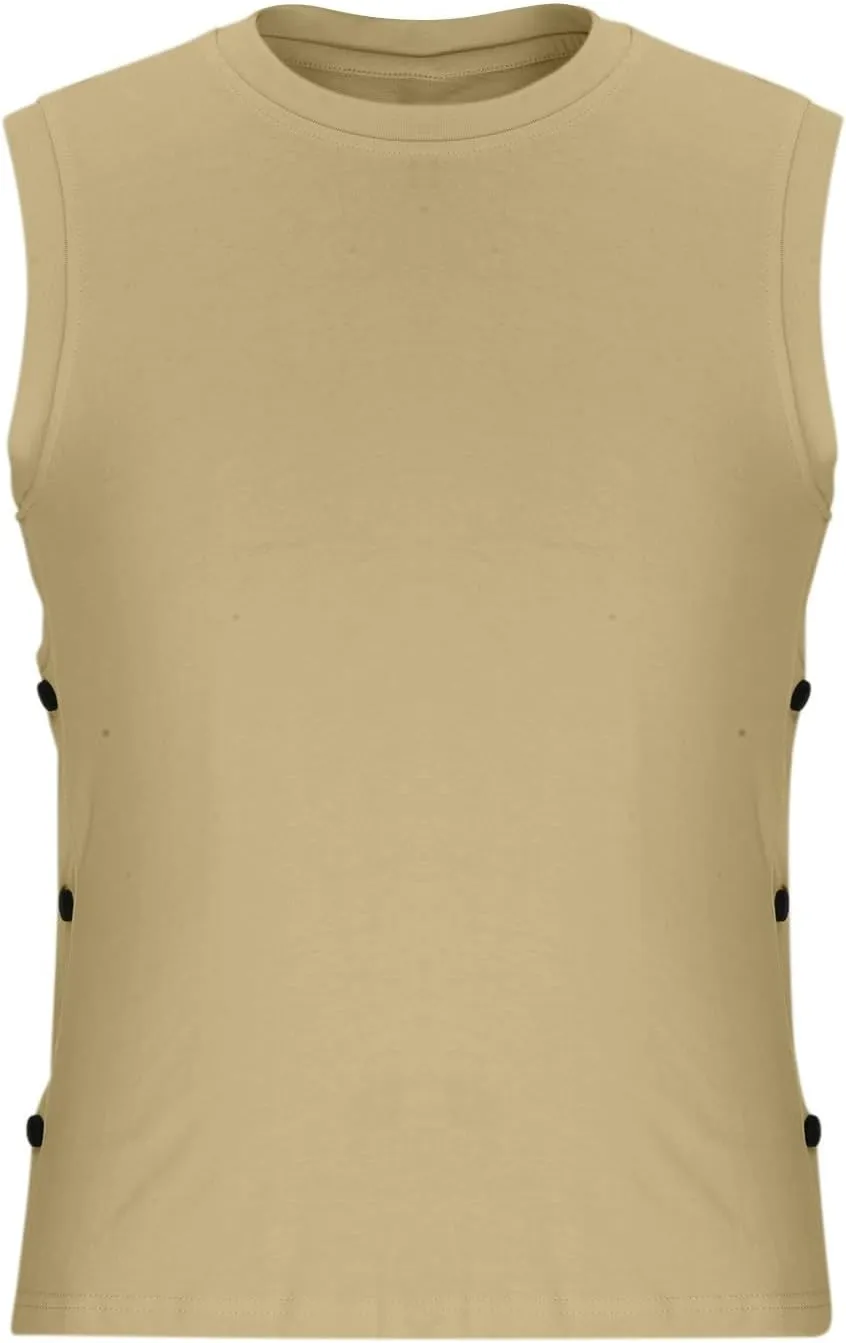 Solid Colour Men Quick Dry Muscle Tank Tops Cooling Performance Fabric 2025 Nonslip Breathable Shirts for Beach Style