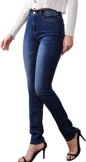 Straight Leg Stretchy Jeggings High Waisted Jeans Women