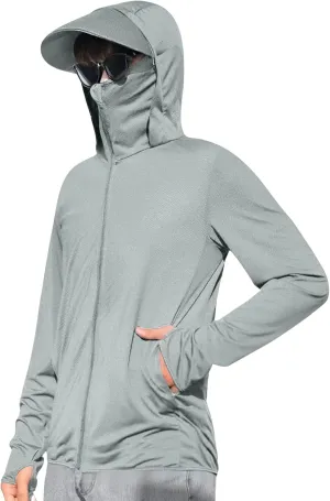 Sun Shirts for Men Hooded UPF 50  Fishing Shirt SPF UV Sun Hoodie Rash Guard Long Sleeve Outdoor Hiking Swim Shirts