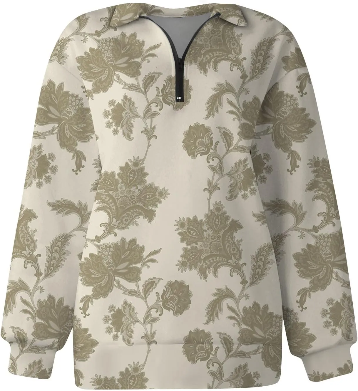 Sweatshirt For Women Fall Casual Hoodies Y2K Quarter Zip Pullover Boho Long Sleeve Plus Size Sweatshirt