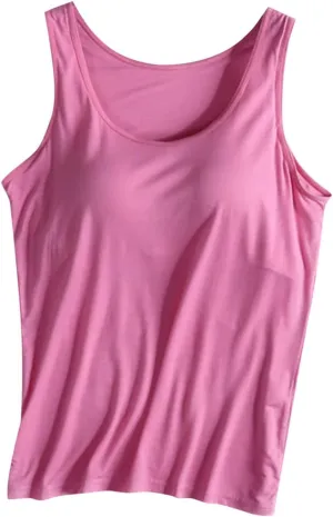 Tank Top with Built in Bra for Women Basic Sleeveless Vest Sports Yoga Workout Tee Summer T Shirts 2025