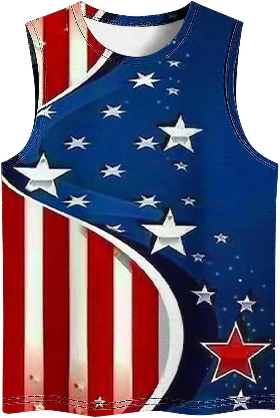 Tank Tops for Women 2025 American Flag Tshirts 4th of July Outfits Sleeveless Summer Casual Independence Shirts