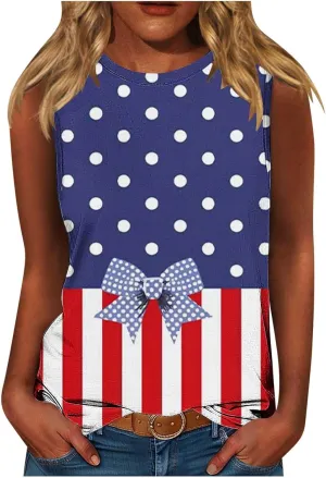 Tank Tops for Women 2025 American Flag Tshirts 4th of July Outfits Sleeveless Summer Casual Independence Shirts
