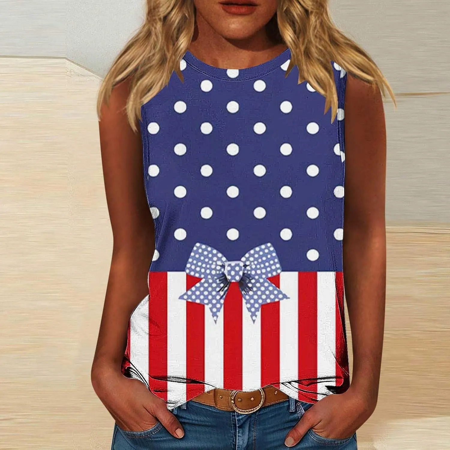 Tank Tops for Women 2025 American Flag Tshirts 4th of July Outfits Sleeveless Summer Casual Independence Shirts
