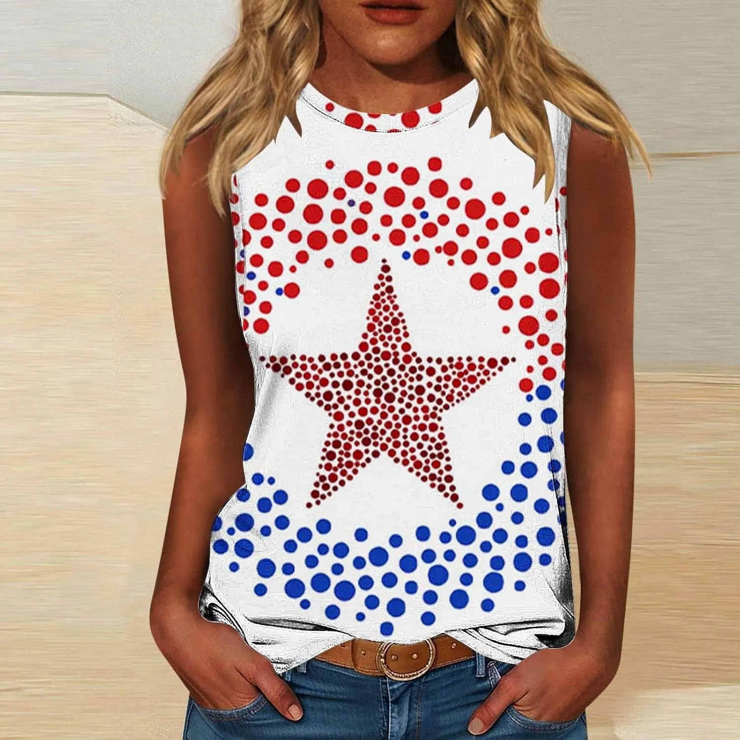Tank Tops for Women 2025 American Flag Tshirts 4th of July Outfits Sleeveless Summer Casual Independence Shirts