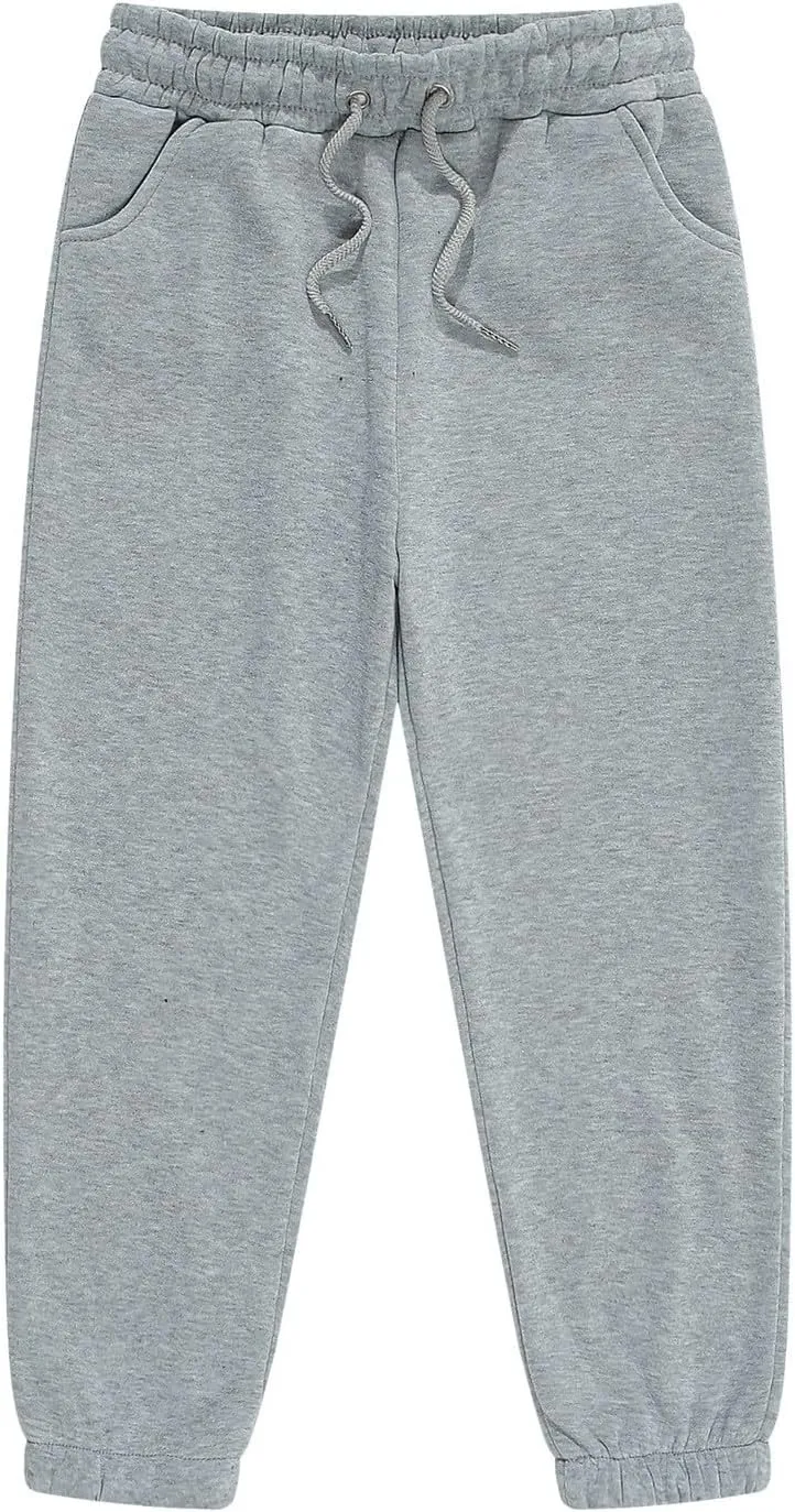 Toddler Boys Aesthetic Sweatpants Drawstring Pockets Plain Kids School Pants Athletic Casual Joggers Elastic Waist