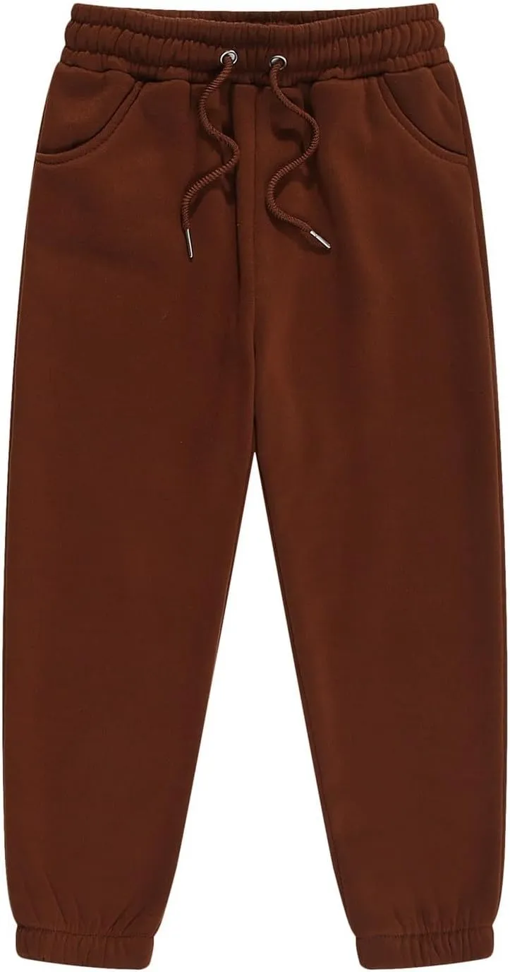Toddler Boys Aesthetic Sweatpants Drawstring Pockets Plain Kids School Pants Athletic Casual Joggers Elastic Waist
