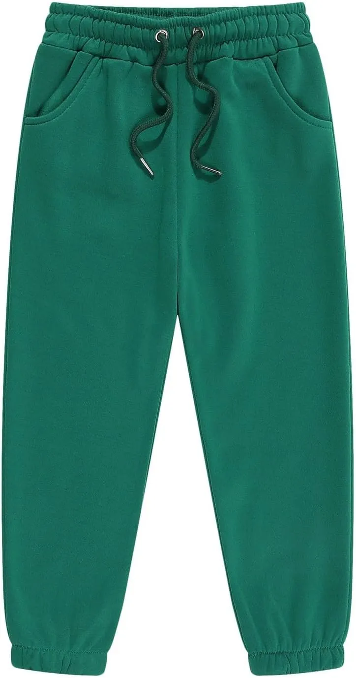 Toddler Boys Aesthetic Sweatpants Drawstring Pockets Plain Kids School Pants Athletic Casual Joggers Elastic Waist