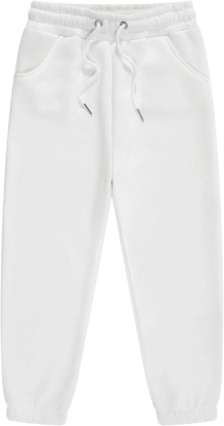 Toddler Boys Aesthetic Sweatpants Drawstring Pockets Plain Kids School Pants Athletic Casual Joggers Elastic Waist