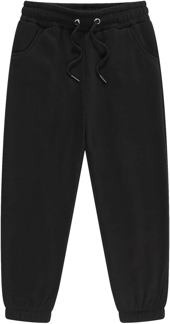 Toddler Boys Aesthetic Sweatpants Drawstring Pockets Plain Kids School Pants Athletic Casual Joggers Elastic Waist