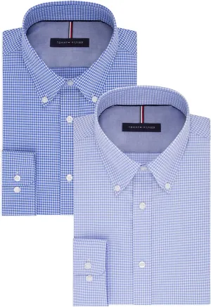 Tommy Hilfiger Men's Dress Shirt Slim Fit Non Iron Gingham