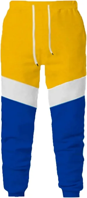 Trendy Color Block Sweatpants for Memen Drawsrtring Elastic Waist Trackpants Casual Work Jogger Trousers