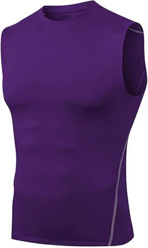 Uillui Mens Compression Shirts Sleeveless Slimming Shaper Vest Gym Workout Muscle Tank Tops Tummy Control Sports Undershirts