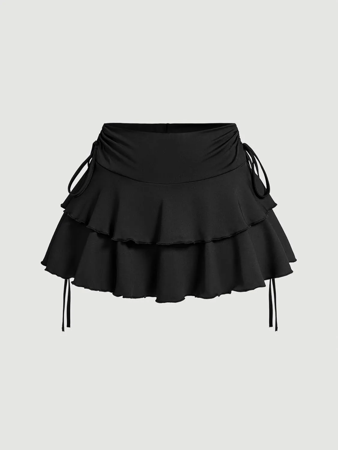 Verdusa Women's Coquette Flowy Short Skirt Elastic Waist Bow Side A Line Mini Skirts
