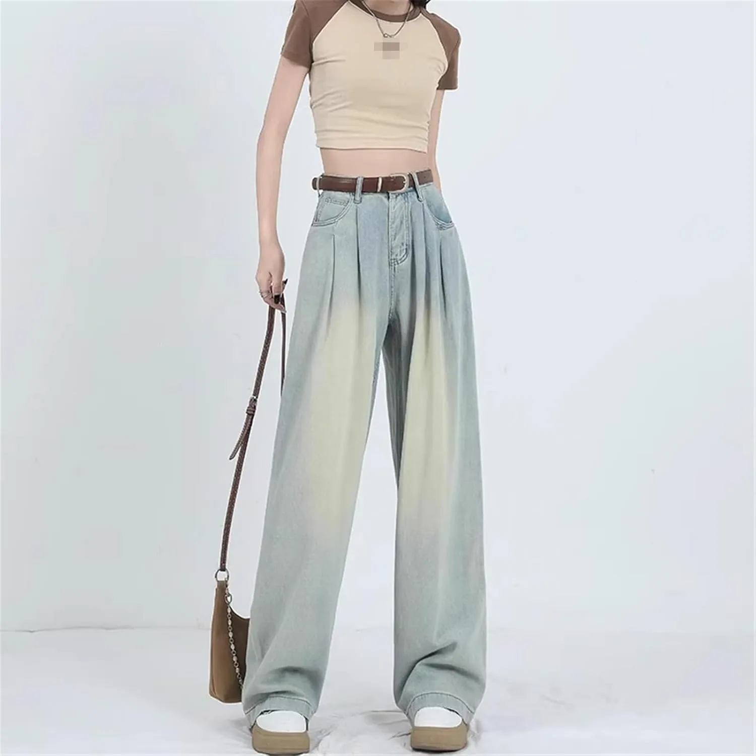 Wide-Leg Jeans High-Waisted Straight-Leg Pants for Women