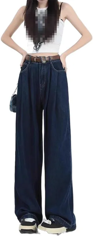 Wide-Leg Jeans High-Waisted Straight-Leg Pants for Women