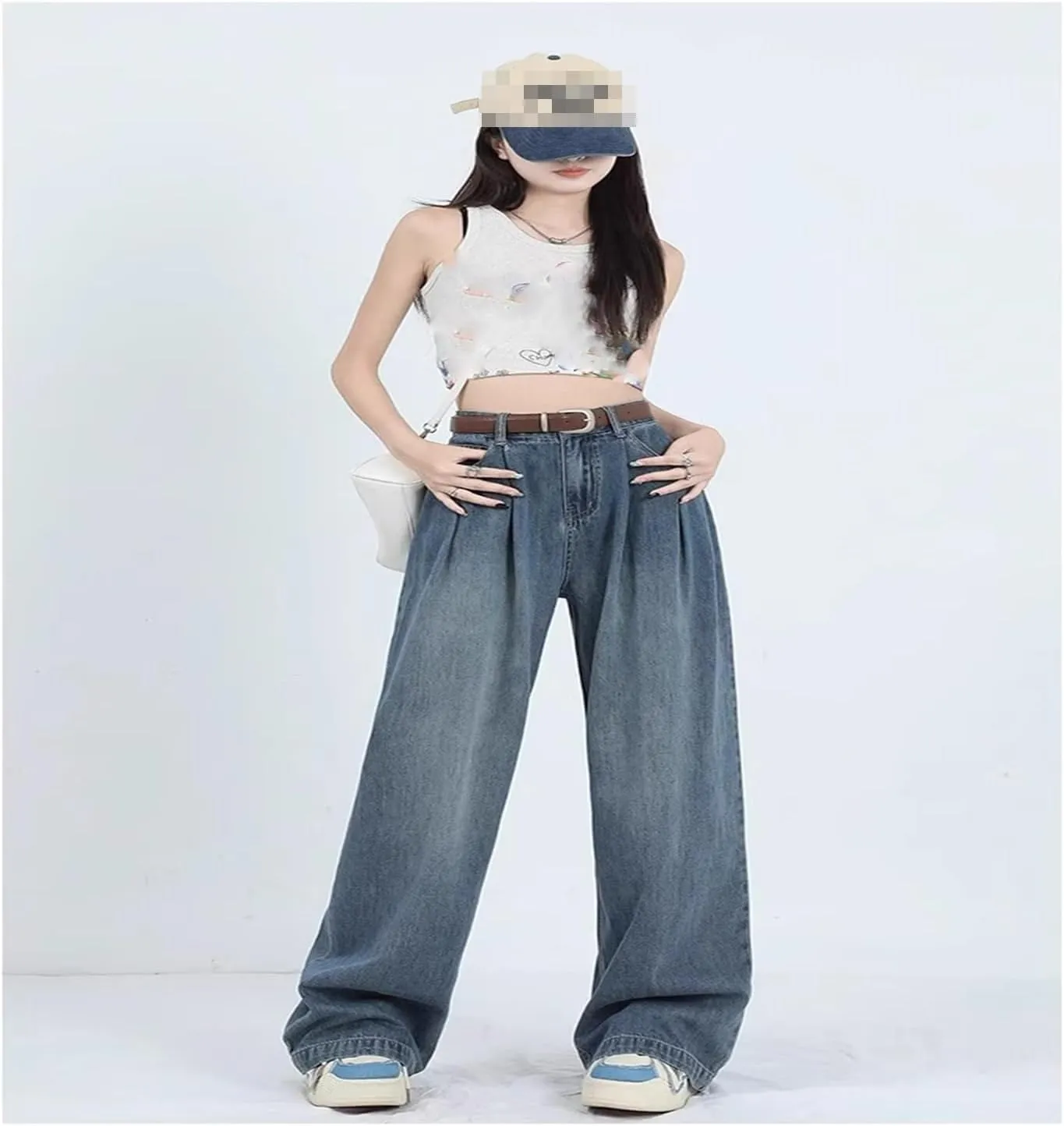 Wide-Leg Jeans High-Waisted Straight-Leg Pants for Women