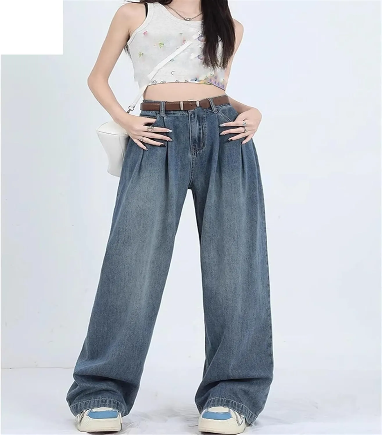 Wide-Leg Jeans High-Waisted Straight-Leg Pants for Women