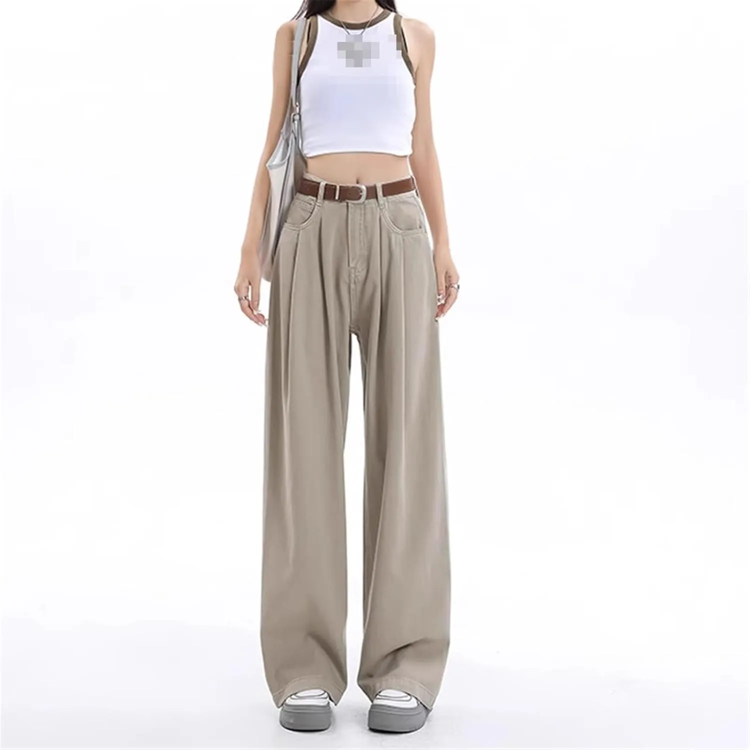 Wide-Leg Jeans High-Waisted Straight-Leg Pants for Women