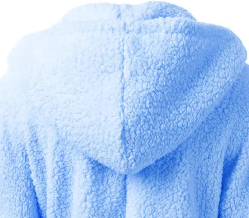 Winter Coats for Women Trendy Zipper Hooded Fleece Jacket Casual Warm Long Sleeve Padded Outwear Soft Comfy Teddy Coat