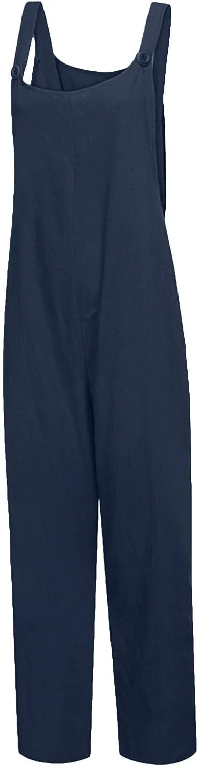 Women Coveralls Pants Catsuit for Women Linen Loose Fit Thin Overall Summer Fall Coveralls 2025 Trendy