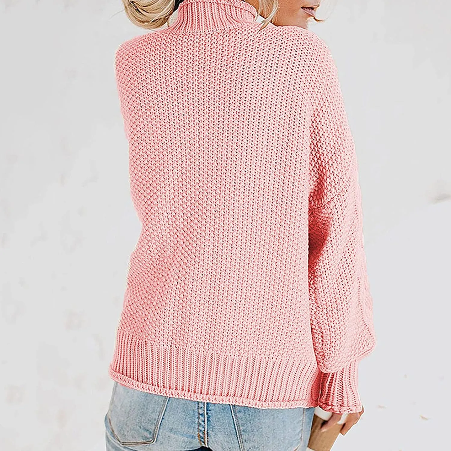 Women Oversized Sweater Turtle Neck Dressy Knit Sweater Pullover Tops Chunky Long Sleeve Y2K Sweater Blouse for Fall