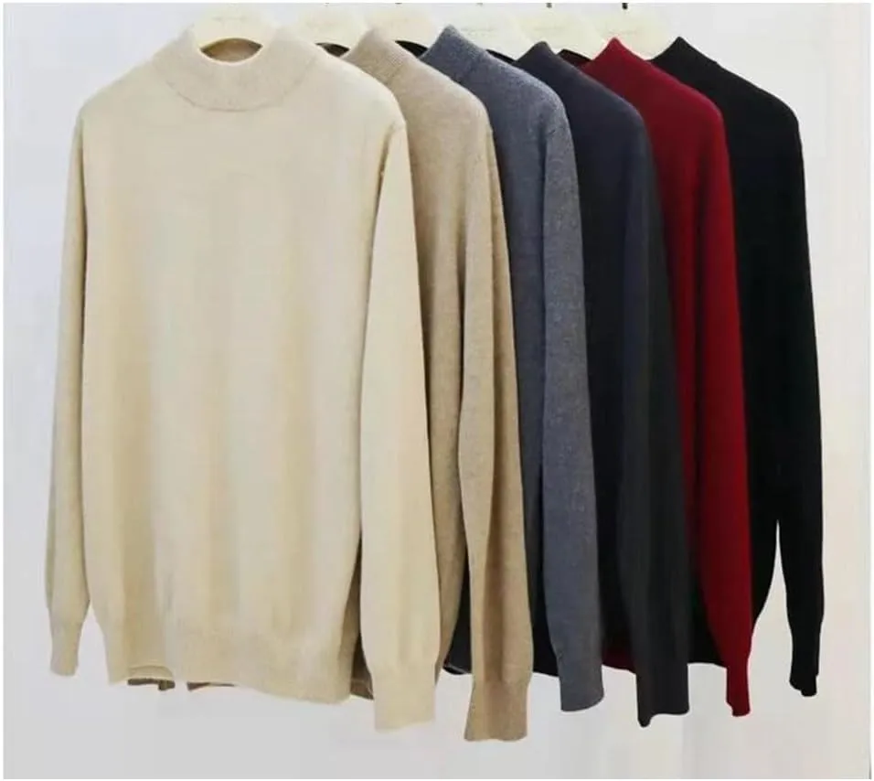 Women Thick Cashmere Sweater Mock Neck Knit Sweaters Pullover Turtleneck Oversized Jumpers