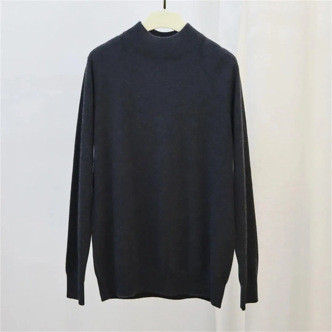 Women Thick Cashmere Sweater Mock Neck Knit Sweaters Pullover Turtleneck Oversized Jumpers