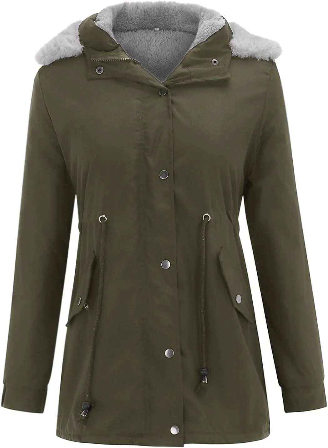 Women Winter Wool Blend Camel Mid-Long Coat Notch Double-Breasted Lapel Jacket Outwear
