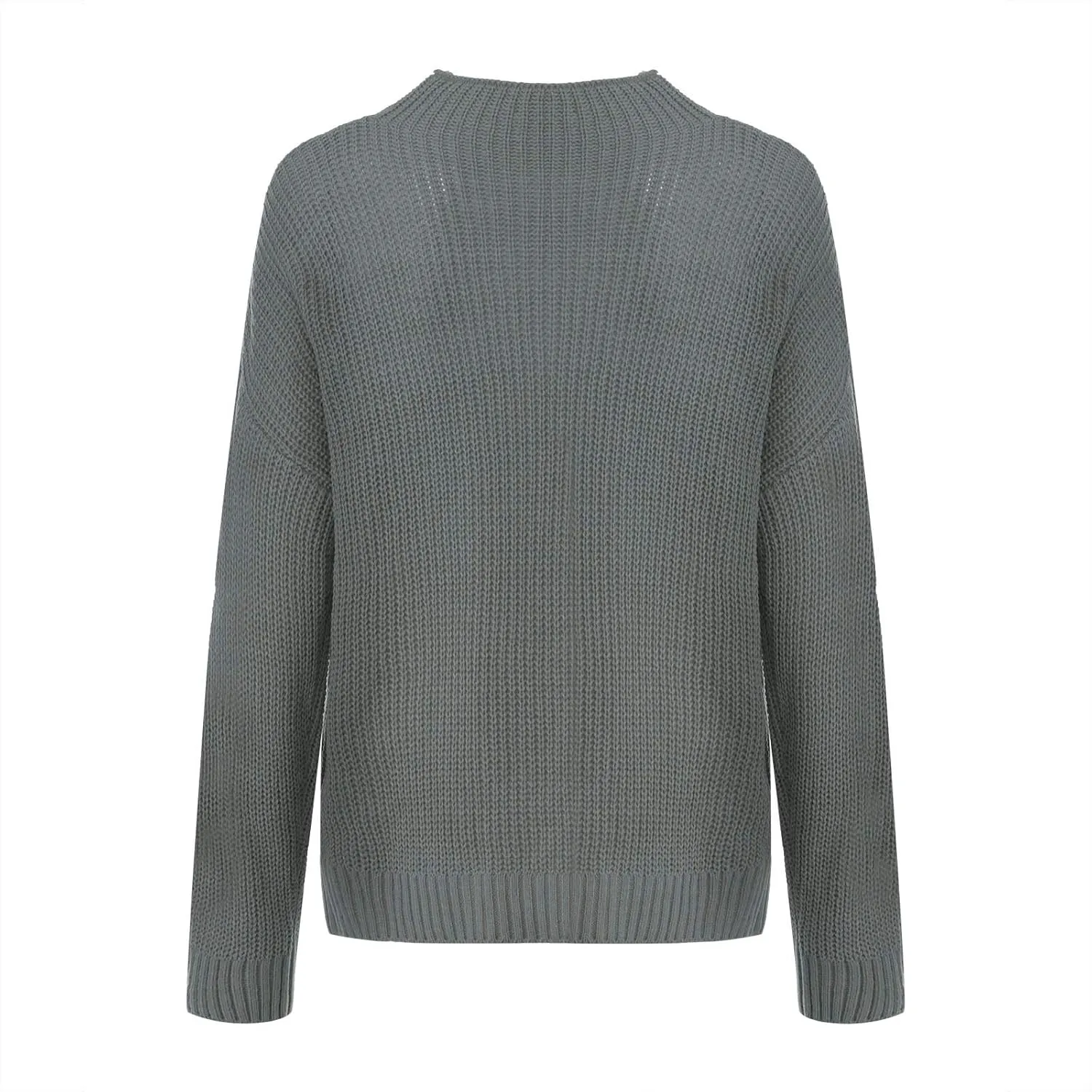 Women's 2023 Turtleneck Long Sleeve Sweaters Casual Loose Oversized Chunky Cable Knitted Pullover Sweater Jumper Tops