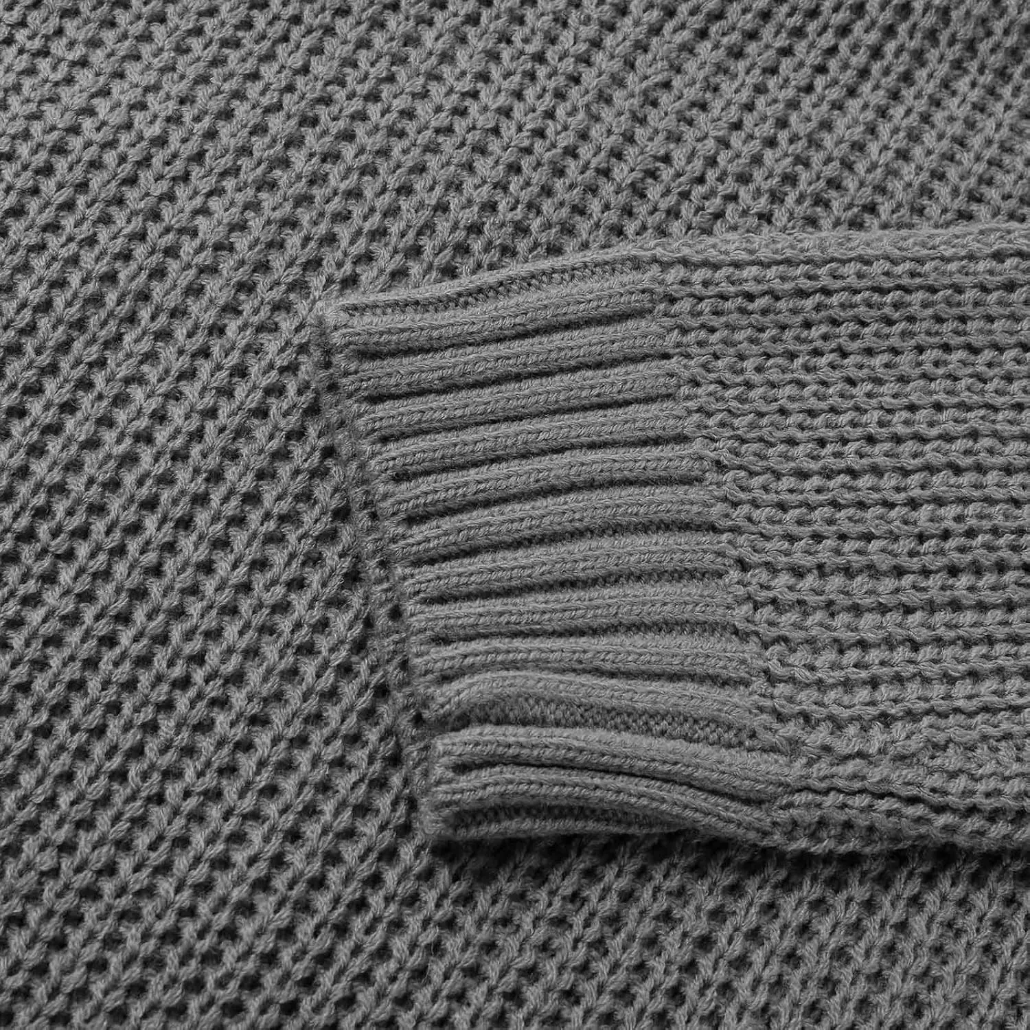 Women's 2023 Turtleneck Long Sleeve Sweaters Casual Loose Oversized Chunky Cable Knitted Pullover Sweater Jumper Tops