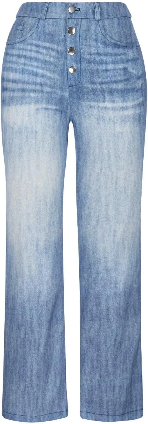 Womens Bell Bottom Pants Low Rise Slim Jeans Stretch Wide Leg Jeans Ripped Skinny Flared Jean Bootcut Jeans
