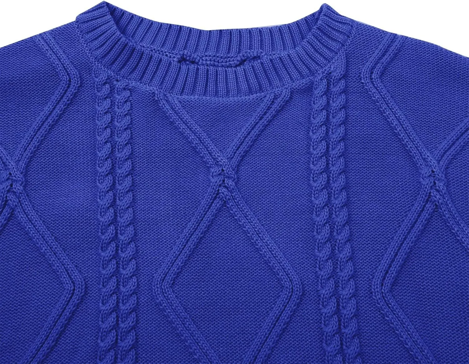Womens Cable Knitted Sweater Long Sleeve Crew Neck Casual Fall Shirts Loose Fit Solid Color Pullover Sweaters Tops