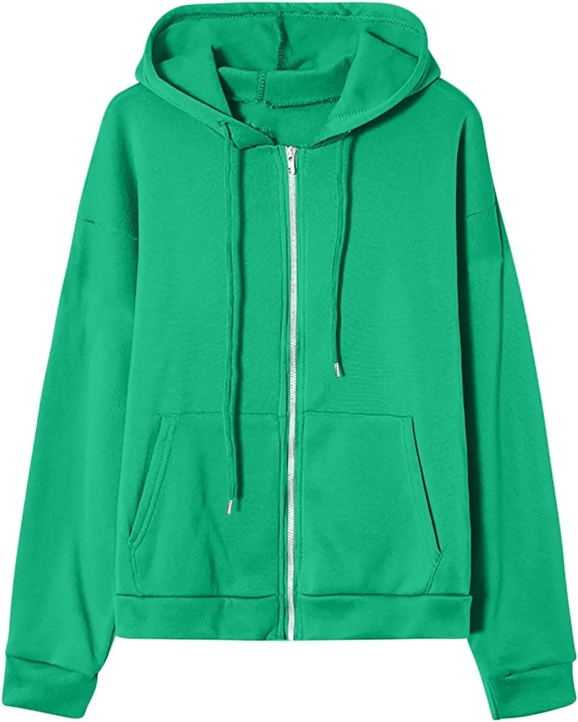 Women's Casual Hoodies Long Sleeve Hooded Zipper Solid Color Coat Casual Warm Outwear Women's Casual Hoodies Long