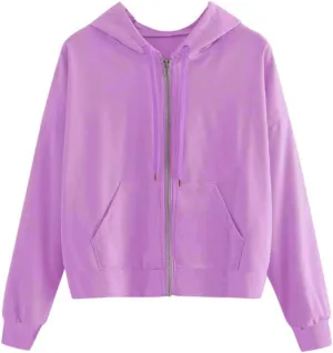 Women's Casual Hoodies Long Sleeve Hooded Zipper Solid Color Coat Casual Warm Outwear Women's Casual Hoodies Long