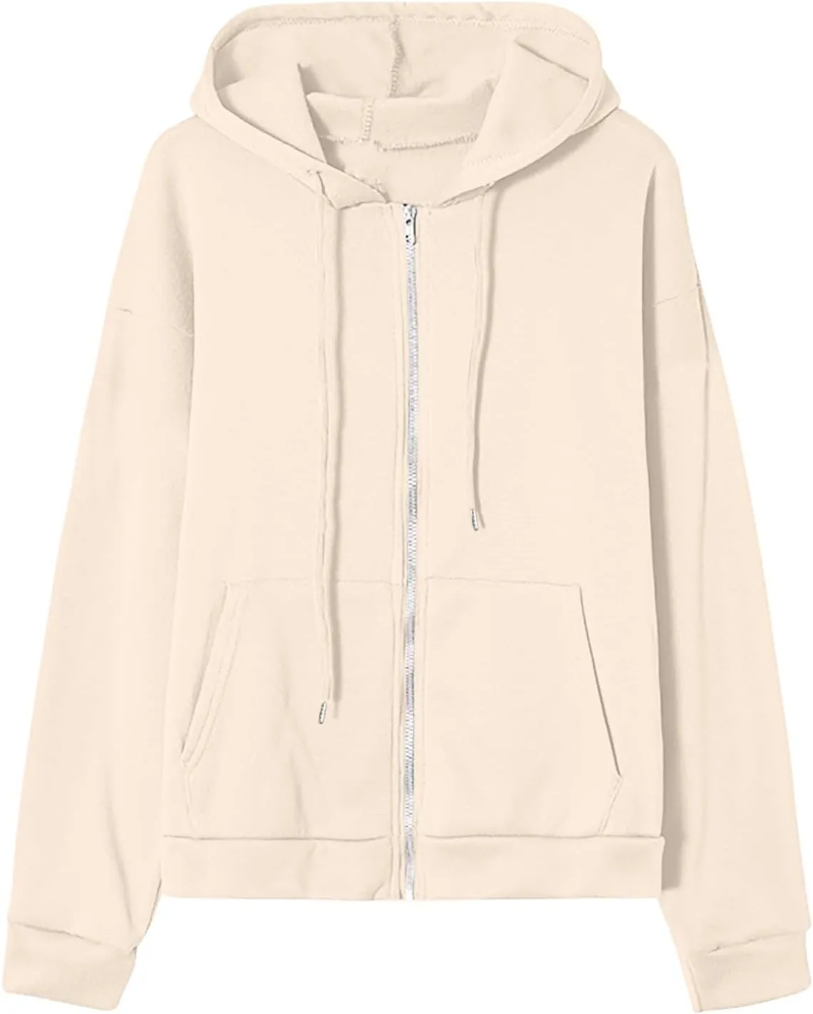 Women's Casual Hoodies Long Sleeve Hooded Zipper Solid Color Coat Casual Warm Outwear Women's Casual Hoodies Long
