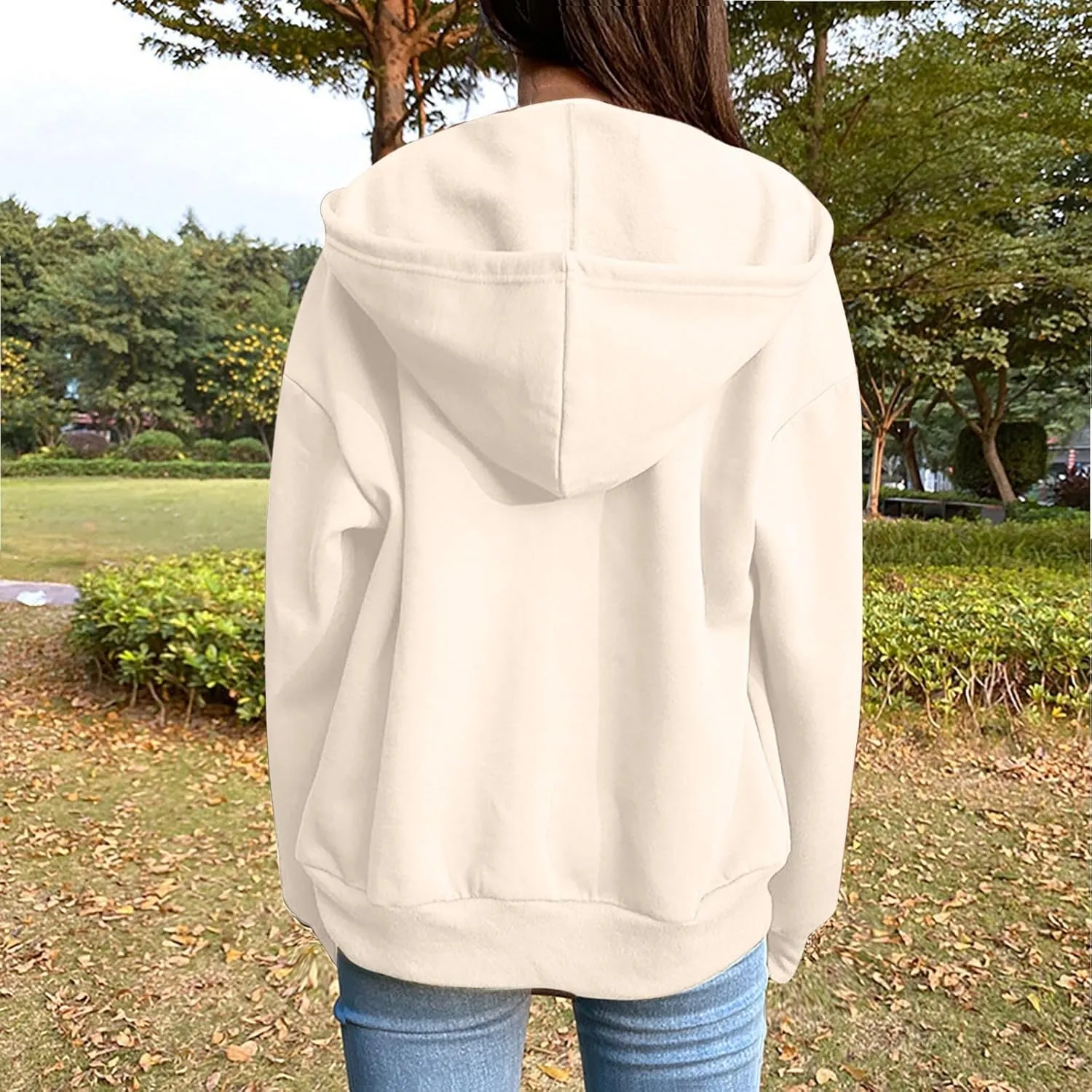 Women's Casual Hoodies Long Sleeve Hooded Zipper Solid Color Coat Casual Warm Outwear Women's Casual Hoodies Long