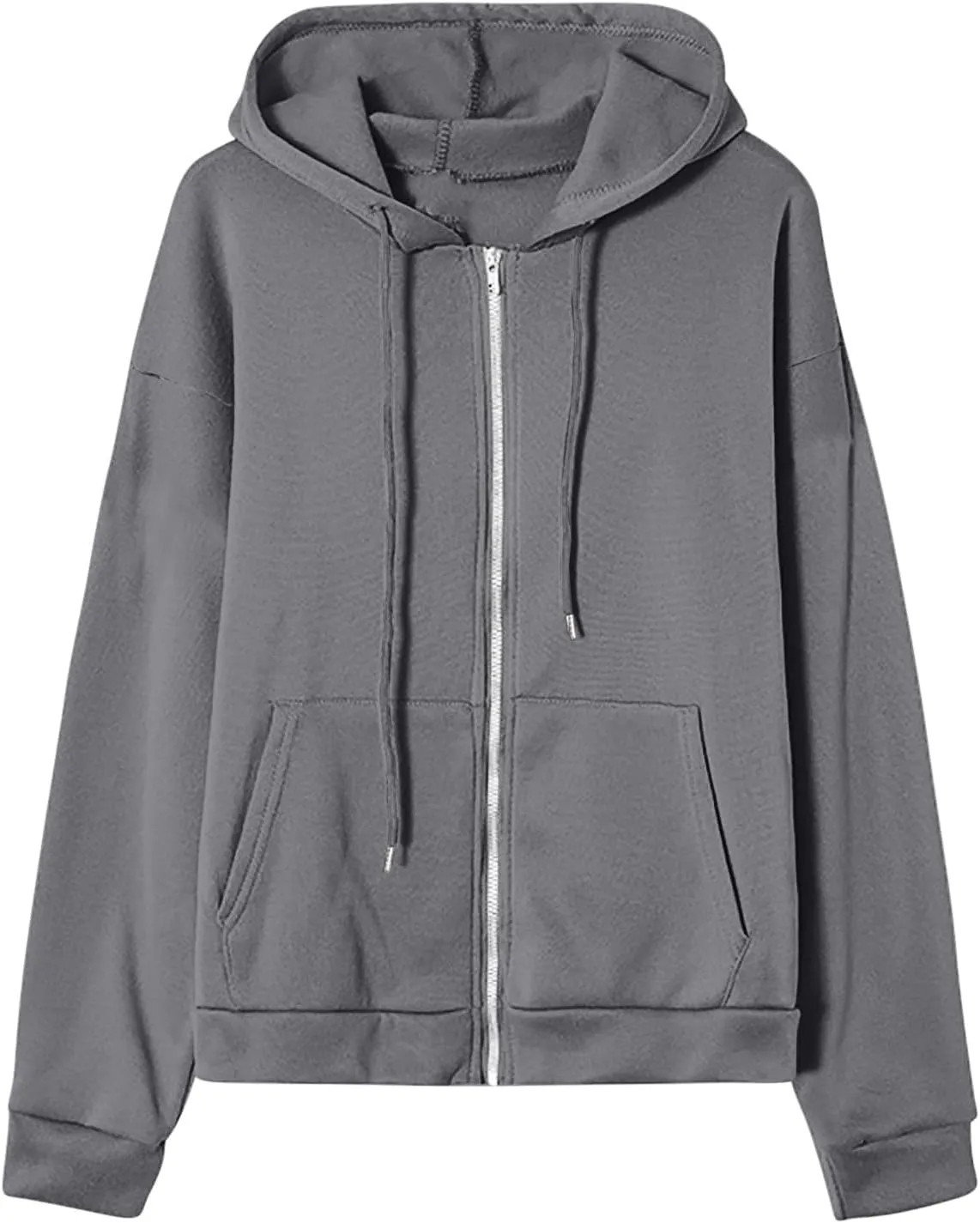 Women's Casual Hoodies Long Sleeve Hooded Zipper Solid Color Coat Casual Warm Outwear Women's Casual Hoodies Long