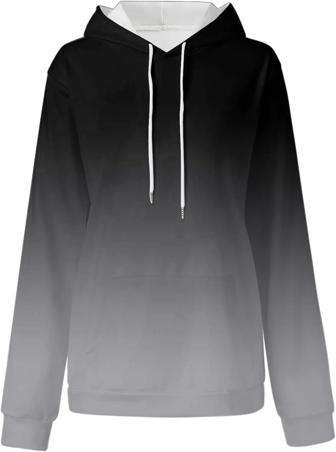 Women's Casual Hoodies Long Sleeve Pullover Hooded Sweatshirt Oversized Loose Lightweight Tie Dye Drawstring Sweaters Pocket