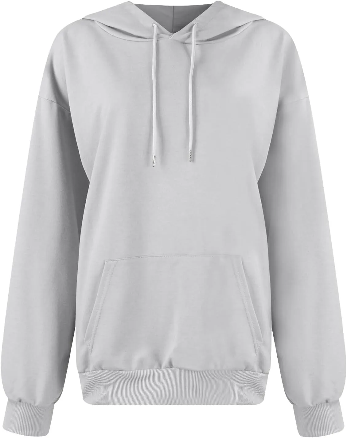 Women's Casual Hoodies Long Sleeve Solid Lightweight Pullover Tops Loose Comfy Sweatshirt with Pocket